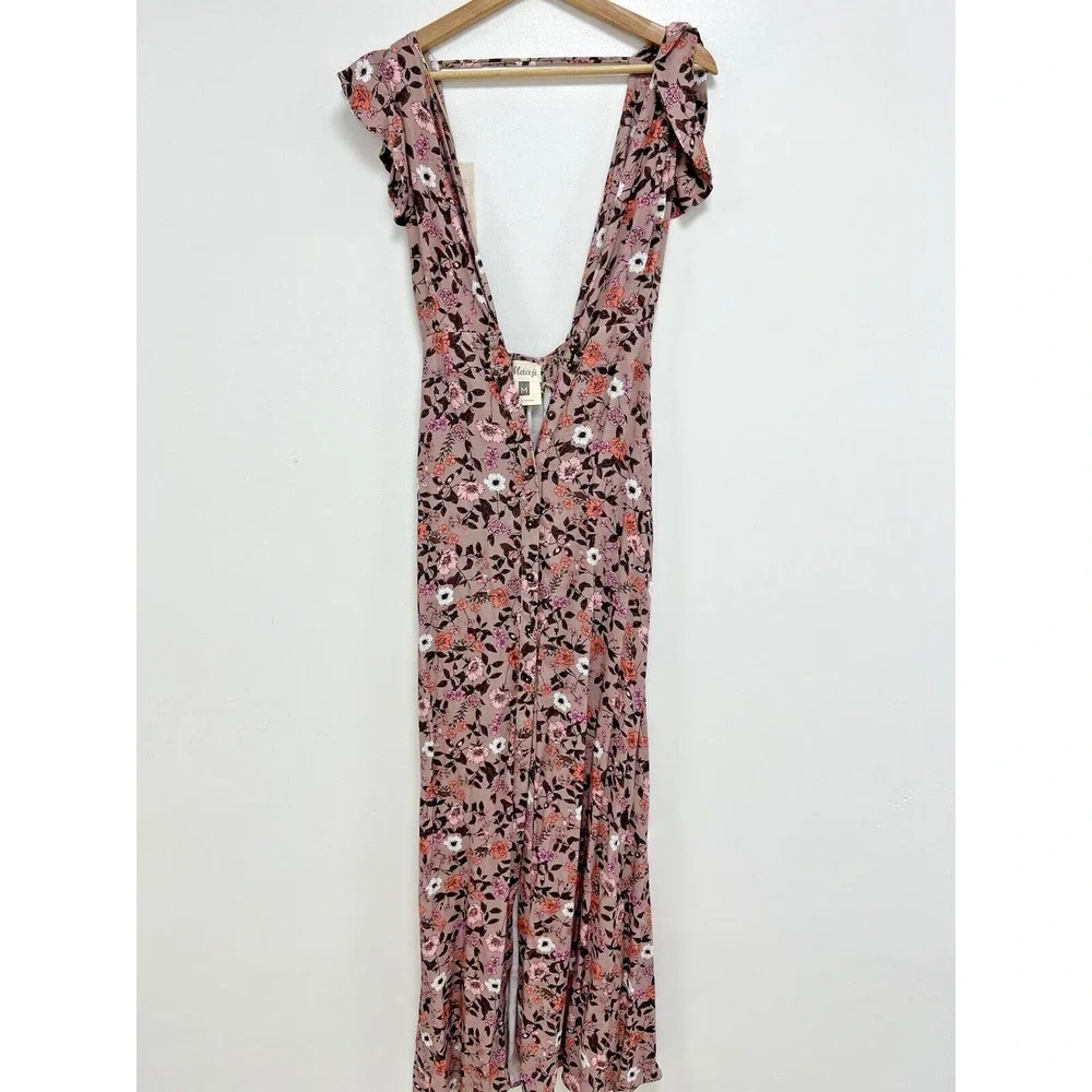 Maaji Ditsy Fortunata Long Cotton Linen Floral Dress Maxi Size M A000656 - Picture 7 of 12